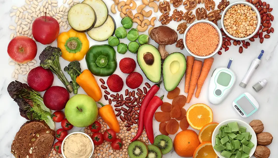 Diabetes tipo 2. Alimentos sanos