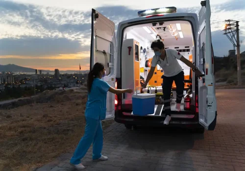 ambulancia con nevera de organos