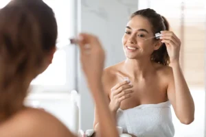 Productos naturales para la piel. Chica skincare