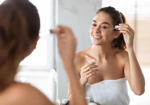 Productos naturales para la piel. Chica skincare