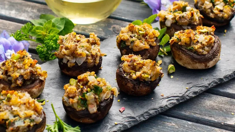 Pistachio-Stuffed-Mushrooms