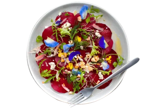 Flores comestibles, plato
