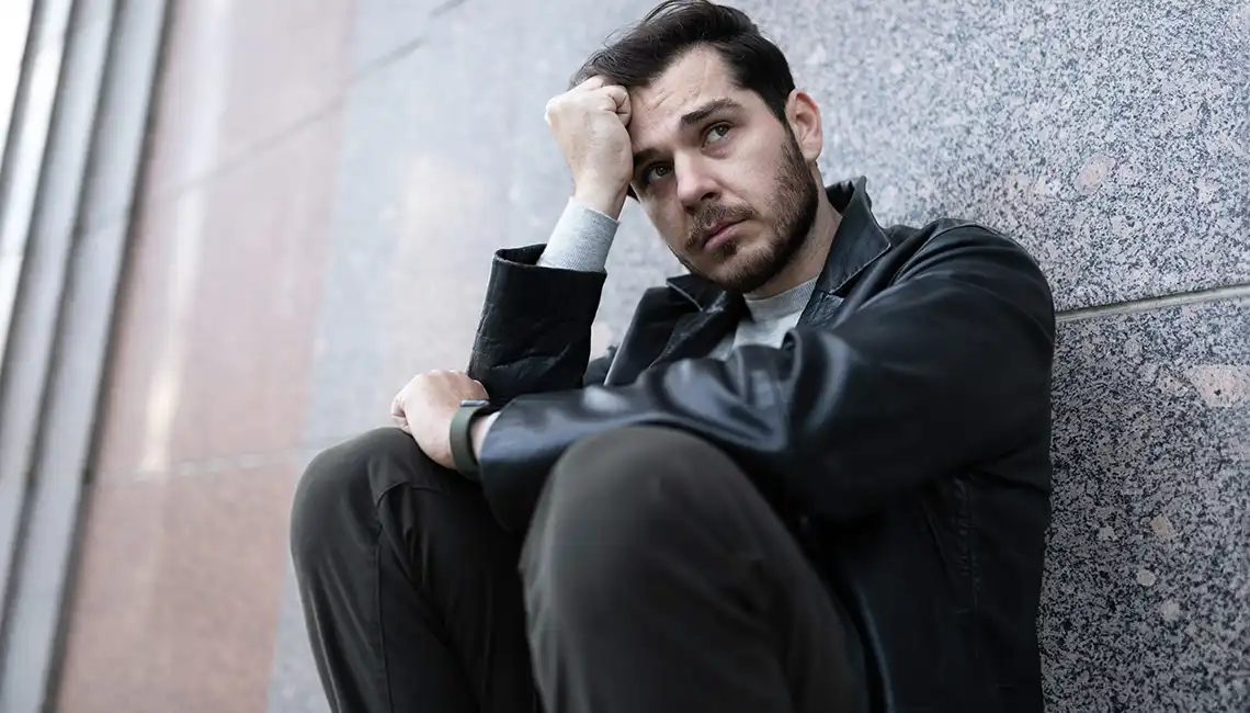 prevención del suicidio. Persona en estado depresivo