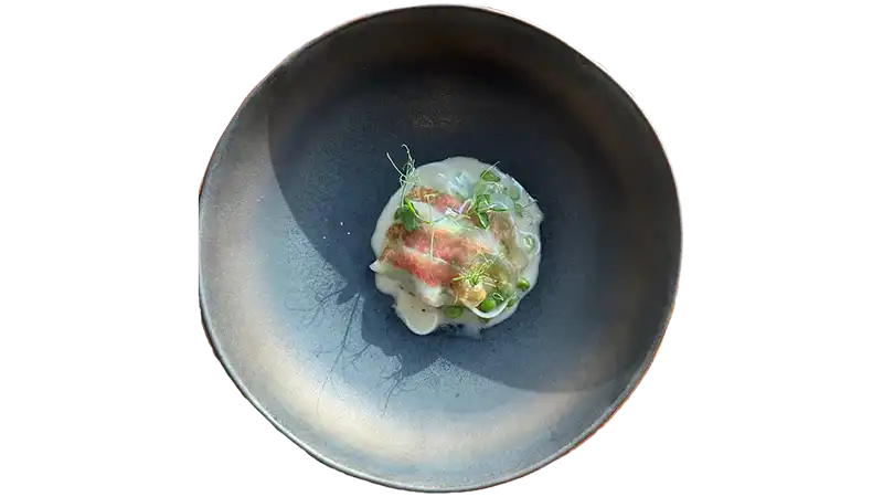 Recetas gourmet: Guisantes lágrima con gulas y papada ibérica