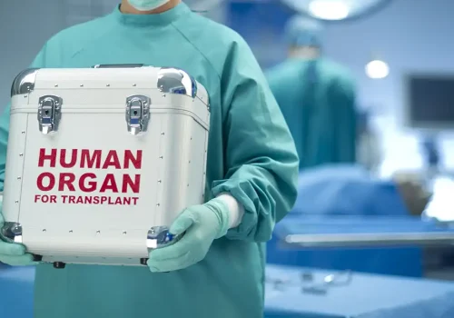 Transporte de un transplante de órganos.